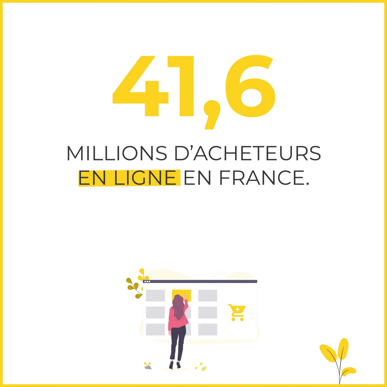 41,6 millions d'acheteurs en ligne en France.