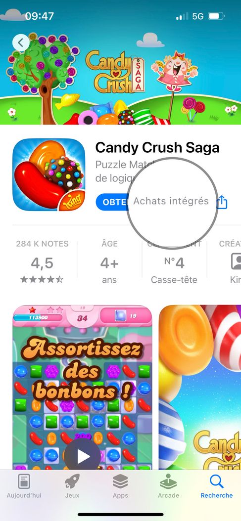 Exemple de Candy Crush 